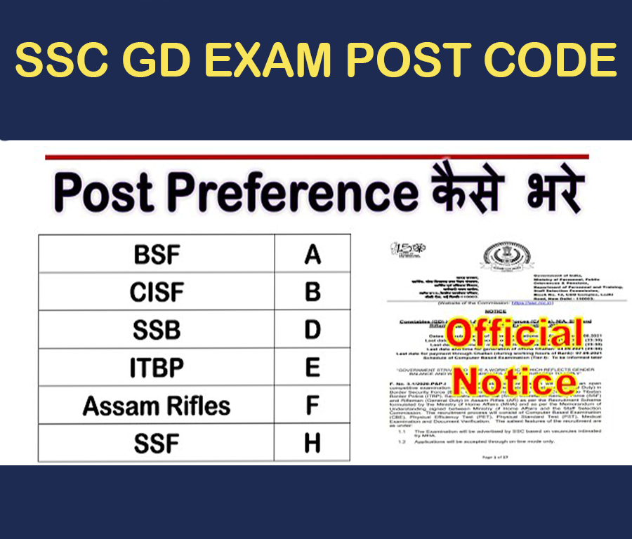 SSC GD Post Preference Code 2023-2024